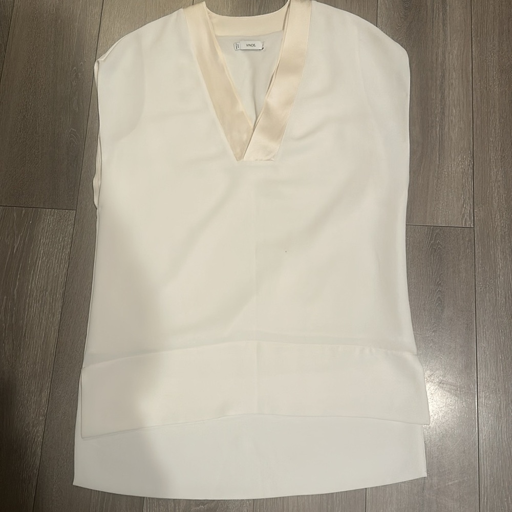 Vince White Sleeveless Tunic with Relaxed Fit - Picture 3 of 9